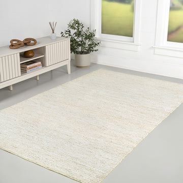 Griffin Rustic Farmhouse Woven Jute Solid Area Rug